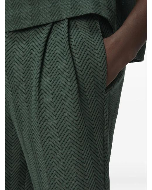 Shorts Con Pieghe E Motivo A Spina Di Pesce di Missoni in Green da Uomo