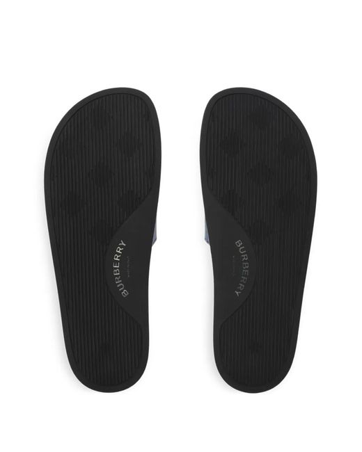 Burberry Blue Check Slides for men