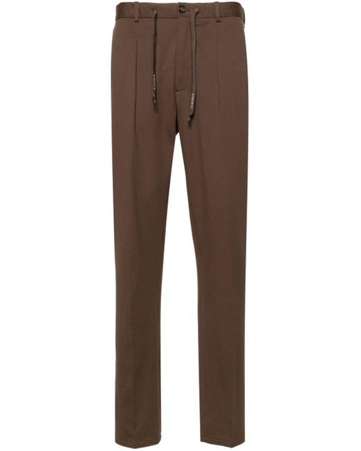 Circolo 1901 Brown Pleat-detail Straight-leg Trousers for men