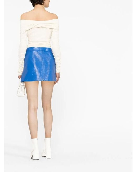 Courreges Blue Logo-Patch Miniskirt