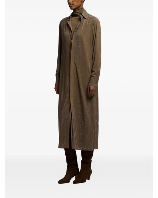 Ralph Lauren Natural Adrien Crystal-Embellished Silk Midi Dress