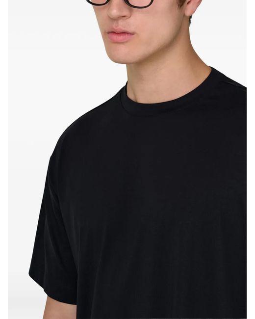 Boggi Black High-Performance Jersey T-Shirt With -Cafè Yarn for men