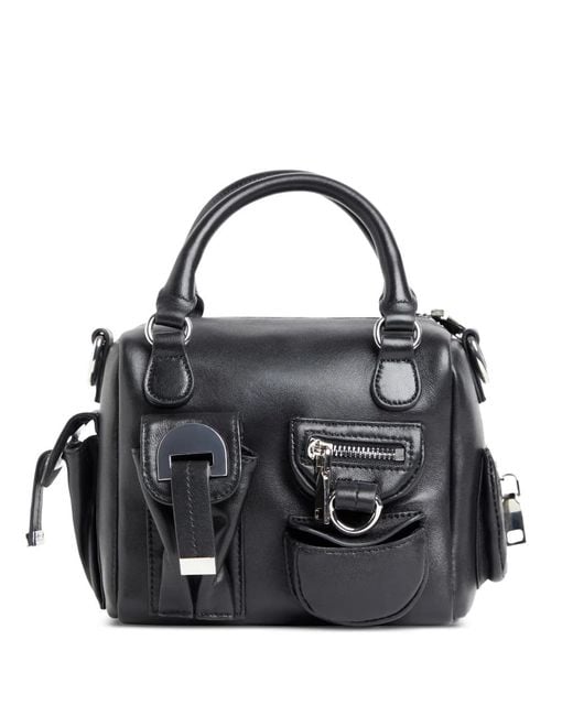 Cynthia Rowley Black Leather Cargo Tote Bag