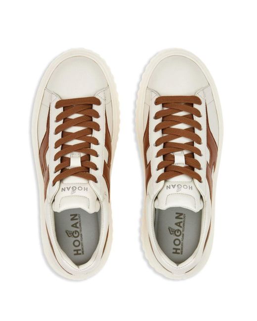 Hogan Natural H-stripes Leather Sneakers
