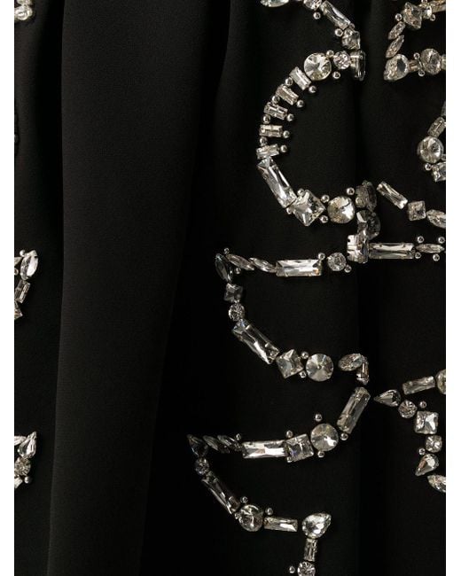 philipp plein black rhinestone dress