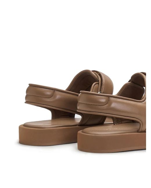 12 STOREEZ Brown Padded Leather Sandals