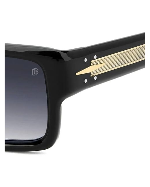 David Beckham Black Rectangle-Frame Sunglasses for men