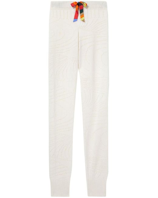Emilio Pucci White Pointelle-knit Cashmere Track Pants