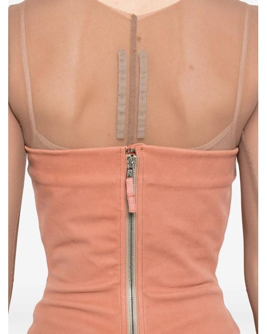 Rick Owens Pink Bustier Leather Top