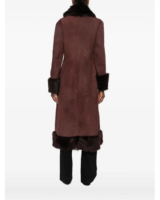Nour Hammour Red Manteau Kaya À Simple Boutonnage