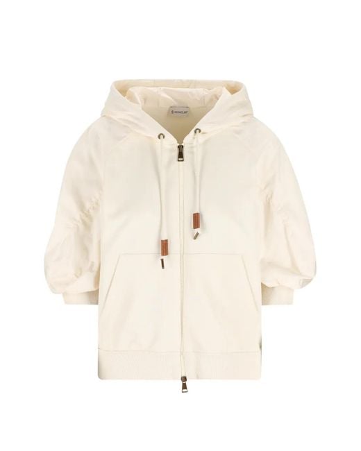 Moncler Natural Drawstring-Hood Kangaroo-Pocket Jacket