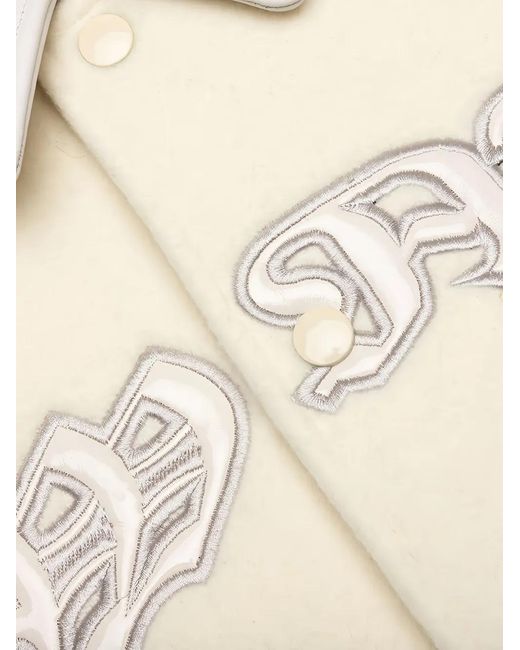 AWAKE NY White Dragon-Embroidered Varsity Jacket for men