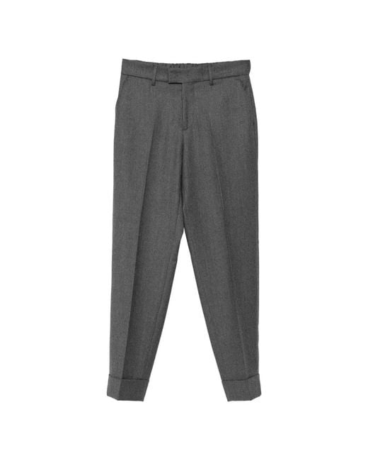Berwich Gray Alice Pressed-Crease Turn-Up Trousers