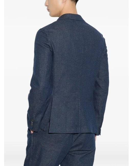 Paolo Pecora Blue Veste À Boutonnière Croisée for men
