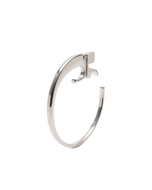Courreges White Logo-Detail Hoop Earring