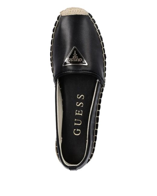 Guess Leren Espadrilles in het Black