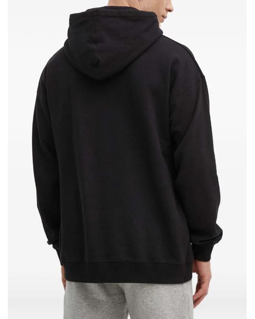 Rip Curl Black Logo-Print Drawstring Hoodie for men