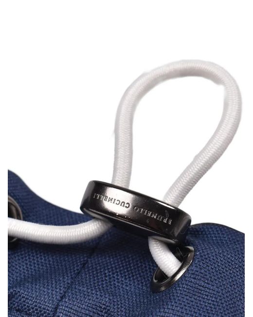 Brunello Cucinelli Blue Button-Down Raincoat for men