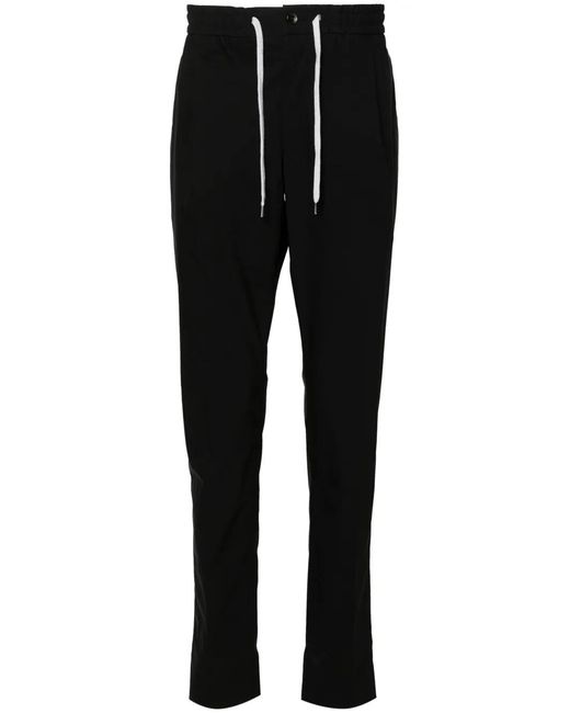 PT Torino Black Mid-Rise Tapered Chinos for men