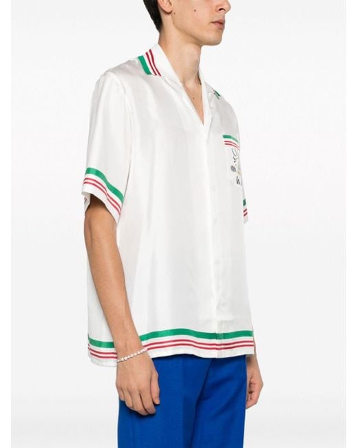Camicia Tennis Club a righe di Casablancabrand in White da Uomo
