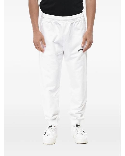 Off-White c/o Virgil Abloh White Logo-Embroidered Track Pants for men