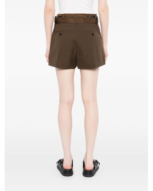 Sacai Brown Belted Shorts