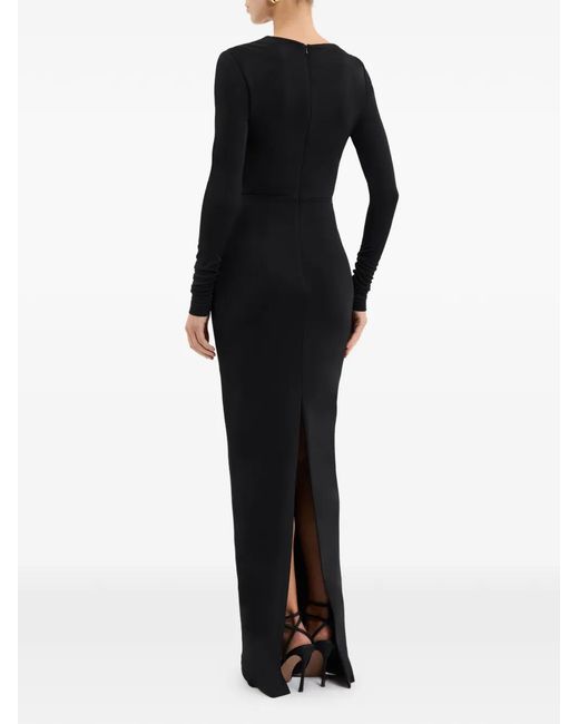 Rebecca Vallance Black Ruched Embellished Dress