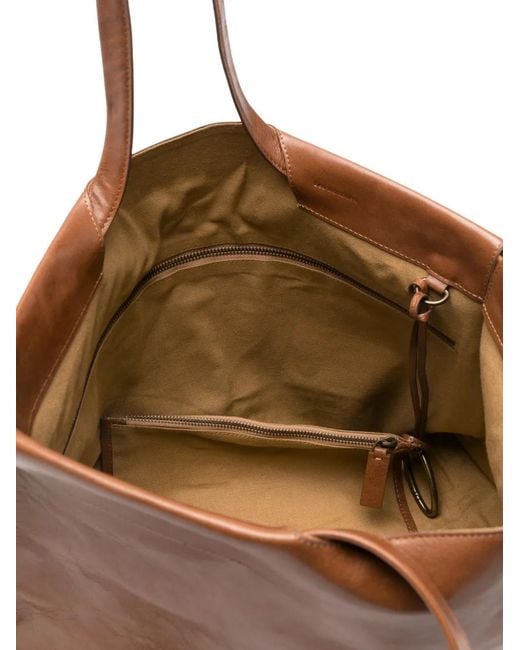 Leather tote bag Bea Mombaers de color Brown