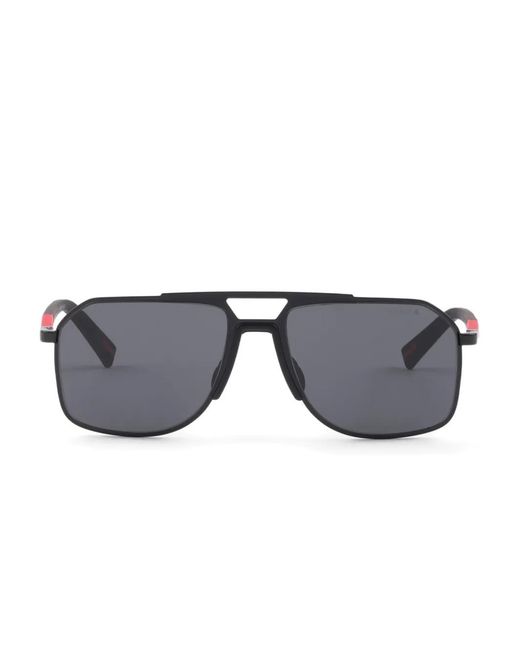 Prada Gray Linea Rossa Pilot-Frame Sunglasses for men