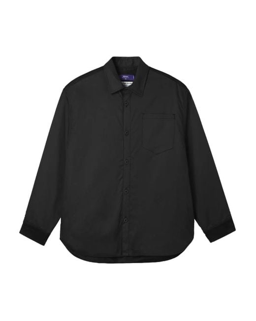 AFTERMATHS Overhemd Met Ribfluwelen Vlak in het Black voor heren