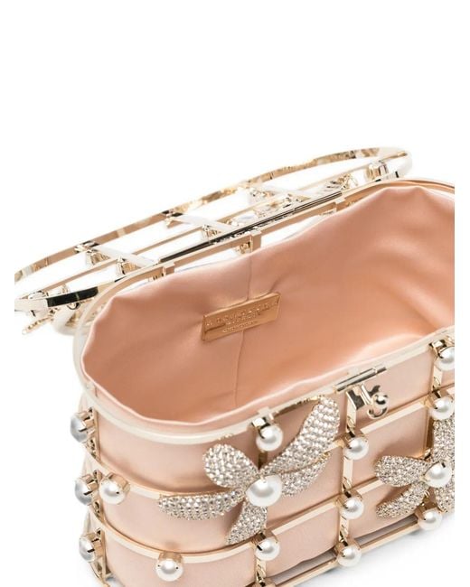 Rosantica Metallic Holli Delia Crystal-Embellished Floral-Motif Tote Bag