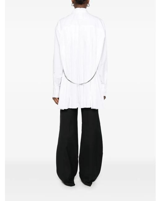 Sportmax White Spxnespola Ruffled Shirt