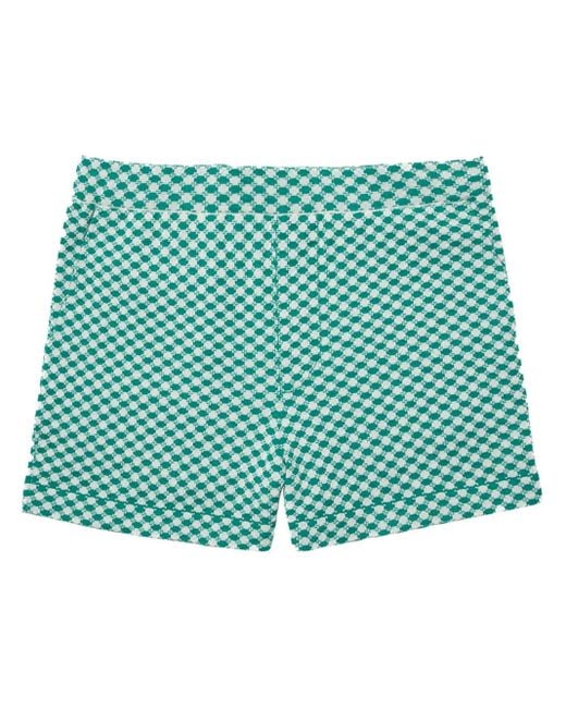 God's True Cashmere Green Geometric-Print Shorts