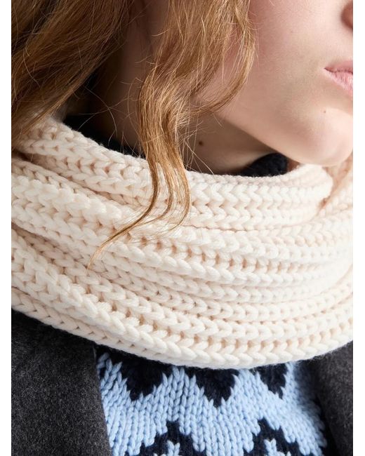 Prada White Enameled Triangle-Logo Rib Knit Scarf