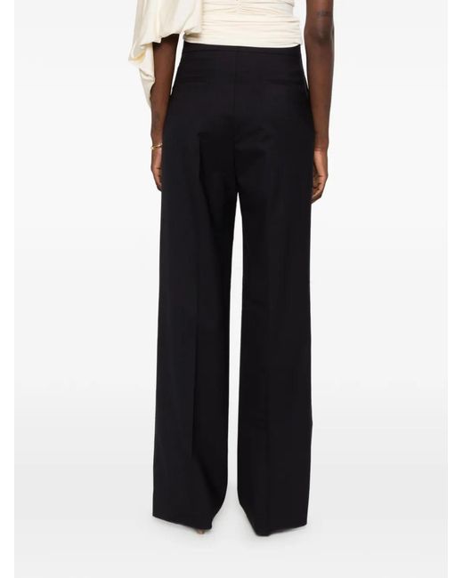 Tagliatore Black Pressed-Crease Wide-Leg Trousers