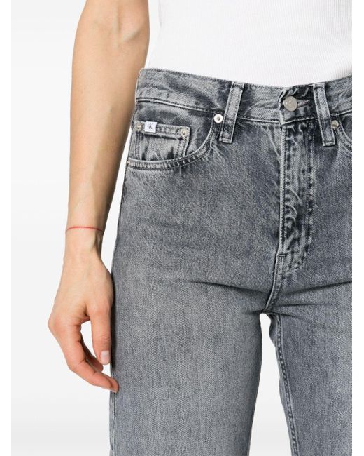 Calvin Klein Blue Gerade Jeans mit hohem Bund