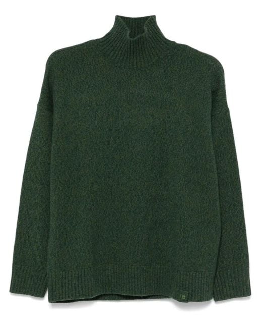 Victoria Beckham Green Mélange-Effect Sweater