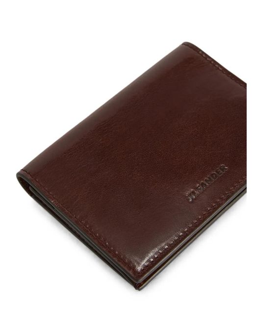 Jil Sander Brown Logo-Embossed Card Holder for men