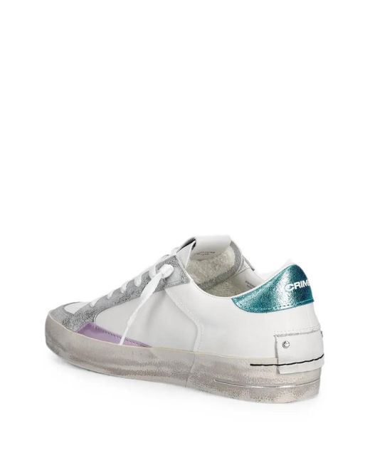 Crime London White Sk8 Deluxe Sneakers