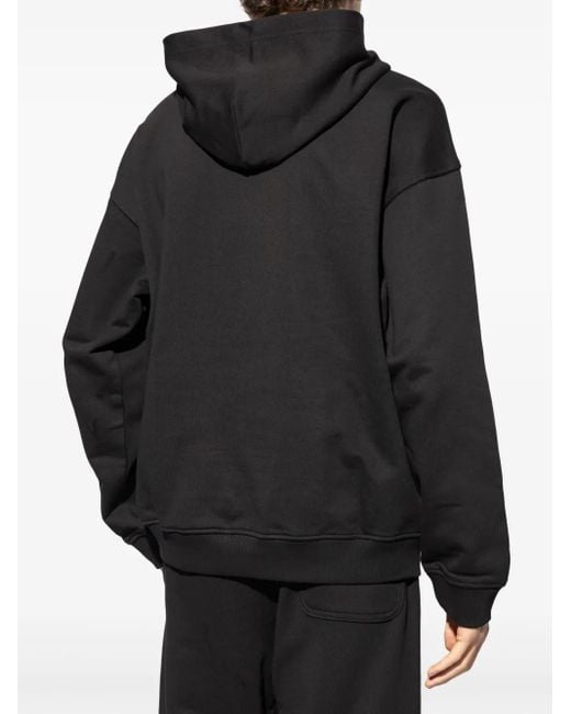 DIESEL Black Relaxed Fit Cotton Hoodie for men