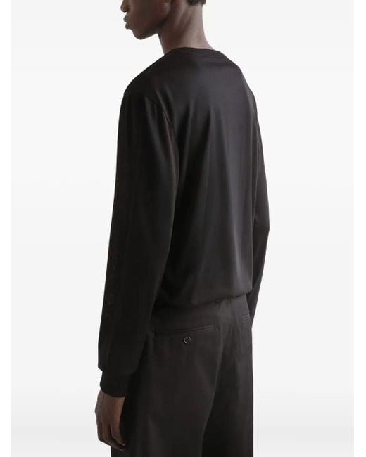 T-Shirt A Maniche Lunghe Con Bottoni di Dolce & Gabbana in Black da Uomo