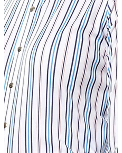 Balenciaga White Striped Draped Shirt