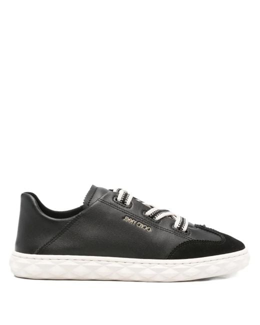 Jimmy Choo Black Diamond Light Flex Leather Lace-Up Sneakers