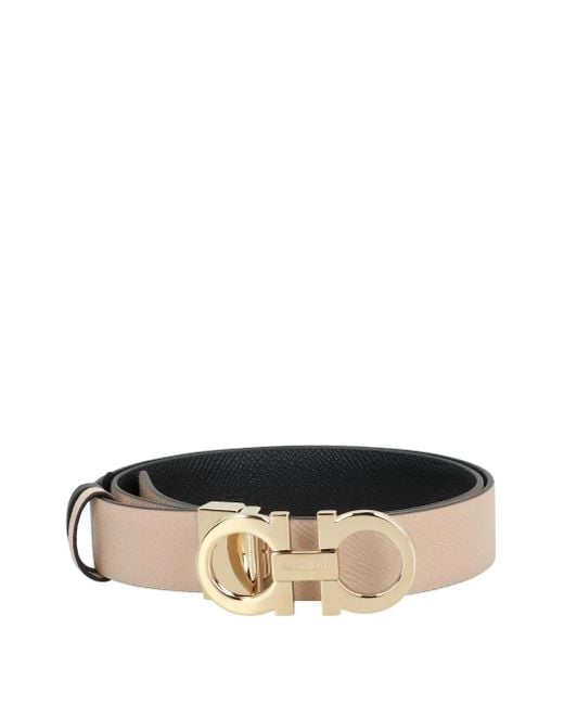 Ferragamo Natural Wendbarer Gancini Gürtel