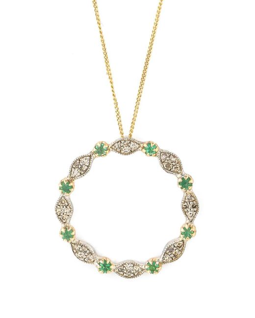 Pascale Monvoisin Metallic 9kt Yellow Gold Ava No 2 Emerald And Diamond Necklace