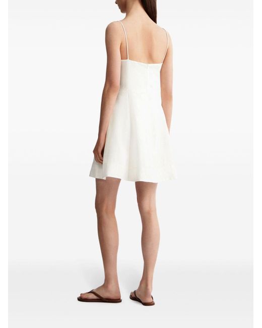 12 STOREEZ White Slip Linen-cotton Mini Dress