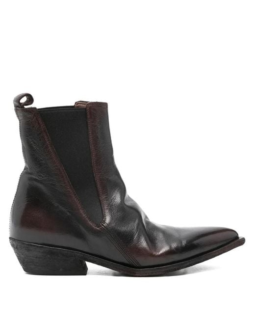 Officine Creative Black Pointed-Toe Ankle Boots