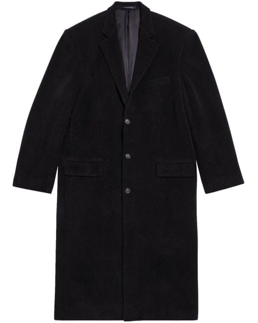 Cappotto oversize con cintura di Balenciaga in Black da Uomo