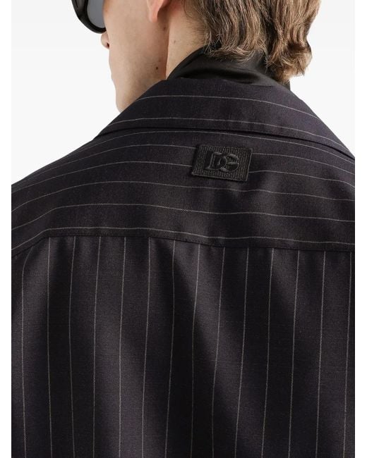 Dolce & Gabbana Black Striped-Pattern Shirt for men
