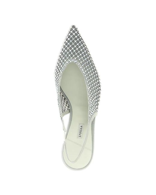 Le Silla White Gilda Pointed-Toe Pumps